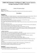 CHEM 103 Chemistry Lab Report 4 (100% Correct Answers) Portage Learning (LATEST UPDATE)