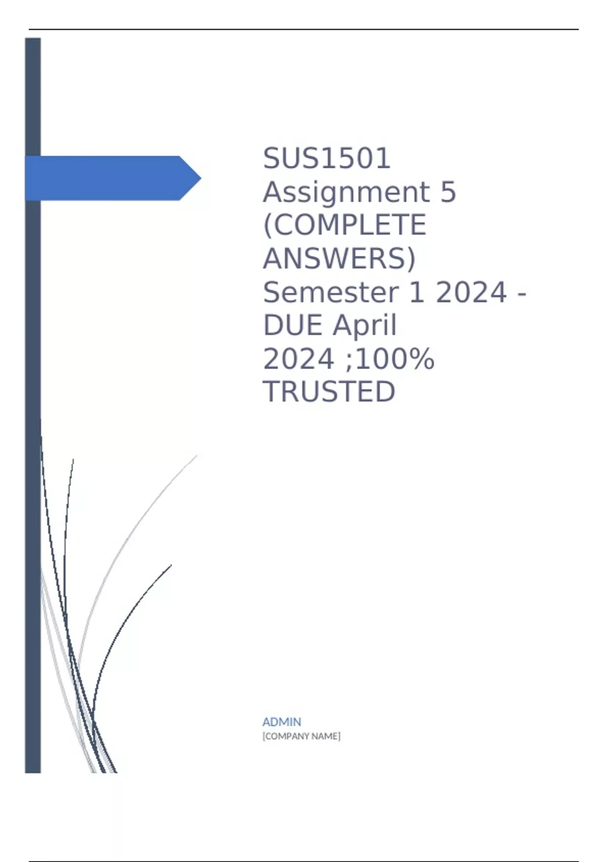 unisa sus1501 assignment 5 pdf download