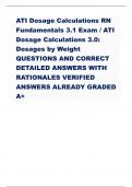 ATI Dosage Calculations RN Fundamentals 3