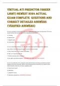 VIRTUAL ATI PREDICTOR (Green  Light) NEWEST 2024 ACTUAL  EXAM COMPLETE QUESTIONS AND  CORRECT DETAILED ANSWERS  (VERIFIED ANSWERS) 