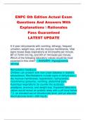 ENPC 6th Edition Actual Exam Questions And Answers With  Explanations  Rationales Pass Guaranteed LATEST UPDATE