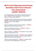 NCTJ Court Reporting Actual Exam Questions And Correct Answers Pass Guaranteed LATEST UPDATE