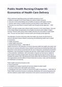 Foundations for Population Health in Community/Public Health Nursing Chapter 05: Economics of Health Care Delivery , Questions and Answers Latest Update (A+ GRADED)