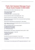 Publix Deli Assistant Manager Exam Study Guide Graded A 2024-2025