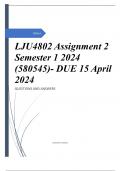 LJU4802 Assignment 2 Semester 1 2024 (580545)- DUE 15 April 2024