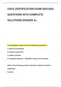 CSFA CERTIFICATION EXAM 20222023  QUESTIONS WITH COMPLETE  SOLUTIONS.GRADED A+