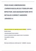 PEDS EXAM 2-EMERGENCIES  ,CARDIOVASCULAR,GD TODDLER AND  INFECTION. 20232024QUESTIONS WITH  DETAILED CORRECT ANSWERS  .GRADED A+