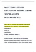 PEDS!! EXAM 2!! ,20232024  QUESTIONS AND ANSWERS CORRECT  VERIFIED ANSWERS  INDICATEDGRADED A+