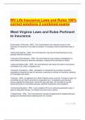 WV Life Insurance Laws and Rules 100% correct solutions 2 combined exams.