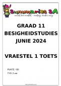 Graad 11 Besigheidstudies (BS) Junie Vraestel 1 en Memo - 2024