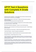 UPTP Test 4 Questions with Complete A Grade Solutions 