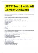 UPTP Test 1 with All Correct Answers 