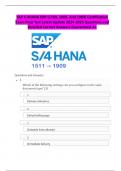 SAP S-4HANA ERP (1709, 1809, And 1909) Certification Exam Prep Test Latest Update 2024-2025 Questions and Detailed Correct Answers Guaranteed A+