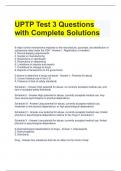 UPTP Test 3 Questions with Complete Solutions 