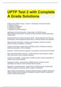 Bundle For UPTP Exam  Questions with Complete Solutions A Grade