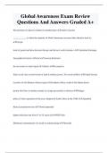 Global Awareness Exam Review  Questions And Answers Graded A+