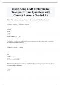 Hong Kong CAD Performance  Transport Exam Questions with  Correct Answers Graded A+