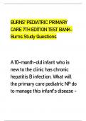 BURNS' PEDIATRIC PRIMARY  CARE 7TH EDITION TEST BANK Burns Study Questions