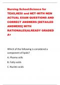 Nursing School:Science for  TEAS,HESI and NET-  WITH NGN  ACTUAL EXAM QUESTIONS AND  CORRECT ANSWERS [DETAILED  ANSWERS] WITH  RATIONALES|ALREADY GRADED  A+  Which of the following is considered a