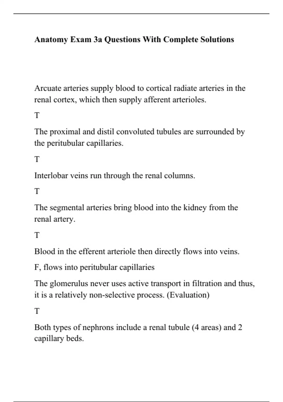 Anatomy And Physiology Nightingale College -Anatomy Exam 3a Questions ...