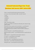 Asbestos/Contractor/Supervisor Exam Questions And Answers 100% Solved 2024