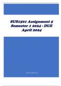 SUS1501 Assignment 5 Semester 1 2024 - DUE April 2024