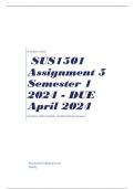 SUS1501 Assignment 5 Semester 1 2024 - DUE April 2024