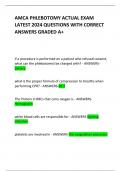 AMCA PHLEBOTOMY ACTUAL EXAM LATEST 2024 QUESTIONS WITH CORRECT ANSWERS GRADED A+