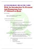 GYNECOLOGIC HEALTH CARE  With An Introduction To Prenatal  And Postpartum Care  4 th EditionTest-Bank