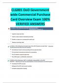 CLG001 DoD Government  wide Commercial Purchase  Card Overview Exam 100%  VERIFIED ANSWERS