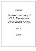 (SNHU online) NUR303 SERVICE LEARNING & CIVIC ENGAGEMENT FINAL EXAM REVIEW Q & A 2024