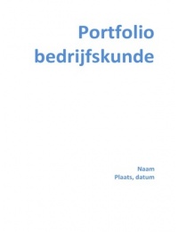 Portfolio/assesment Bedrijfskunde