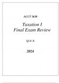 (WGU C237) ACCT 3630 TAXATION I FINAL EXAM REVIEW Q & A 2024