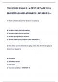 TMU FINAL EXAM 6 LATEST UPDATE 2024  QUESTIONS AND ANSWERS .GRADED A+.