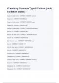 Chemistry Common Type II Cations (mult oxidation states)