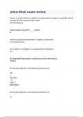 chem final exam review Questions & answers