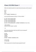 Chem 210 KSU Exam 1 Questions & answers