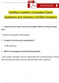 Certified Lactation Counselor Exam Questions and Answers (2024 / 2025) (Verified Answers)