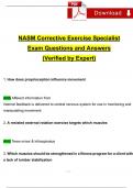 NASM CES Exam Questions and Answers (2024 / 2025) (Verified Answers)