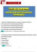 NASM CES Final Exam (2024 / 2025) Actual Questions and Verified Answers, 100% Guarantee Pass Score