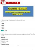 NASM CES Final Exam (2024 / 2025) Actual Questions and Verified Answers, 100% Guarantee Pass