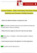 Course Careers - Sales Technology Final Exam Study Guide Questions and Answers (2024 / 2025) (Verified Answers)