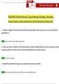 NASM Nutrition Coaching Exam Study Guide Questions and Answers (2024 / 2025) (Verified Answers)