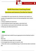 NASM Nutrition Coaching Exam Questions and Answers (2024 / 2025) (Verified Answers) 