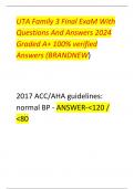 UTA Family 3 Final ExaM With  Questions And Answers 2024  Graded A+ 100% verified  Answers (BRANDNEW