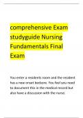 comprehensive Exam  studyguide Nursing  Fundamentals Final  Exam