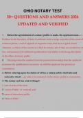 OHIO NOTARY TEST 50 QUESTIONS WITH VERIFIED ANSWERS 2024 UPDATED CORRECTLY.p