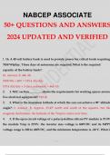 NABCEP Associate Exam 50+ QUESTIONS AND ANSWERS 2024 VERIFIED CORRECTLY.