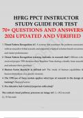 HFRG PPCT INSTRUCTOR STUDY GUIDE FOR TEST 70+ QUESTIONS AND ANSWERS 2024