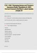 C16 - CH9 - Emerging Issues and Trends in  Insurance Exam | Questions & 100%  Correct Answers (Verified) | Latest Update  | Grade A+